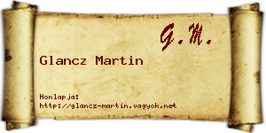 Glancz Martin névjegykártya